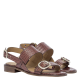 BOCAGE EN REMISE JUSTINA - Sandales plates en cuir embossé | Marron