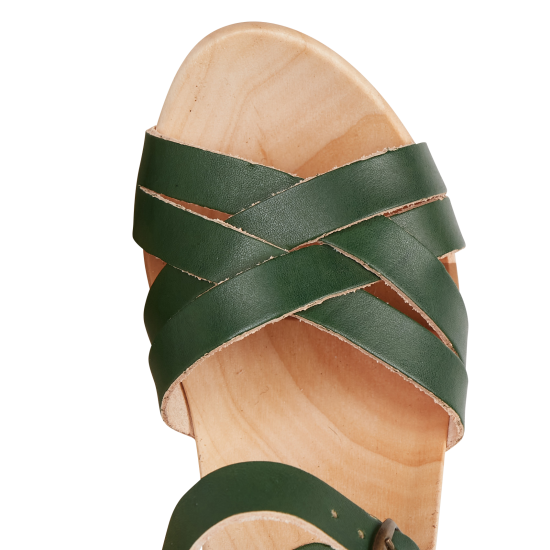 BOSABO PAS CHER Sandales à talon en cuir | Vert