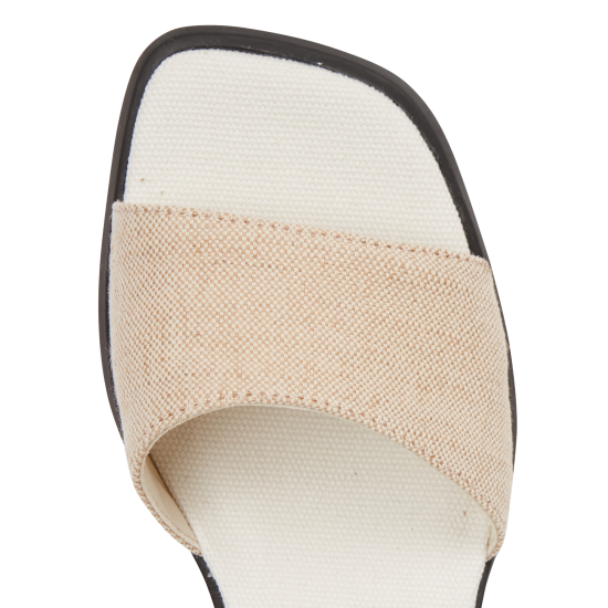 CAMPER EN REMISE Meda Sandal - Sandales à talon en chanvre et coton | Beige