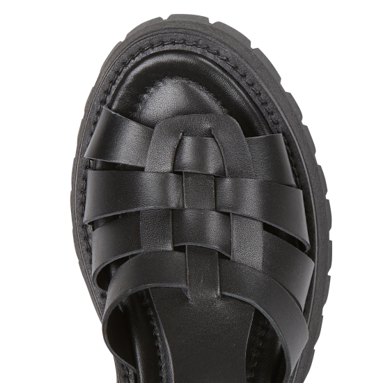 JONAK PAS CHER PEPS - Sandales compensées en cuir | Noir