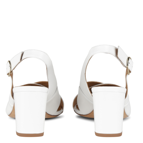 RIVECOUR EN REMISE SANDALES N°652 - Sandales à talon en cuir | Blanc
