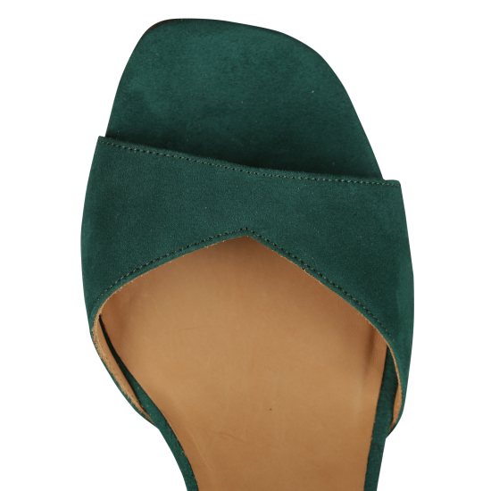 RIVECOUR PAS CHER SANDALES N°333 - Sandales à talon en cuir velours | Vert