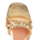 JONAK EN REMISE VENI - Sandales tressées à talon en cuir métallisé | Doré