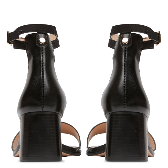 COSMOPARIS EN REMISE ZELIA-TRI - Sandales à talon en cuir aspect phyton | Noir